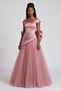 Dusty Rose Back-Bow Ballgown Dress - front