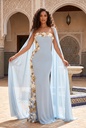 Powder Blue Double-Cape Dress - front