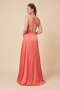 Coral One-Shoulder Satin Dress - back