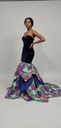 Adaeze Navy Velvet Botanical Gown - 2