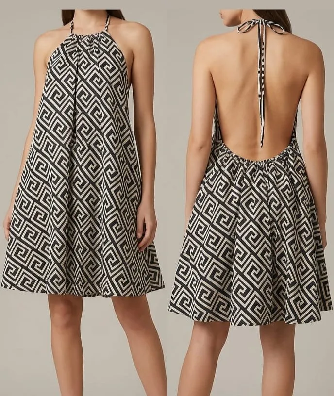 Open- Back Halter Mini Shift Dress (6)