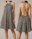 Open- Back Halter Mini Shift Dress