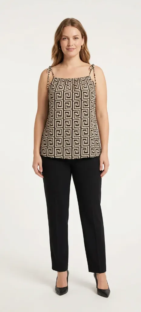 Summer Sleeveless Geometric-Print Blouse (6)