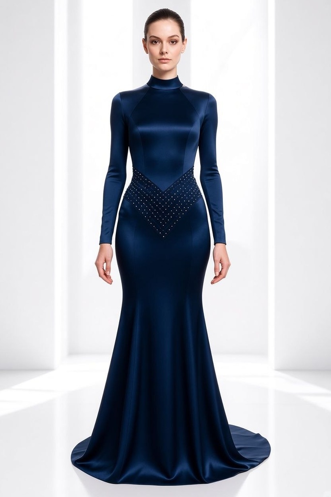 Genevieve High-Neck Mermaid Dress